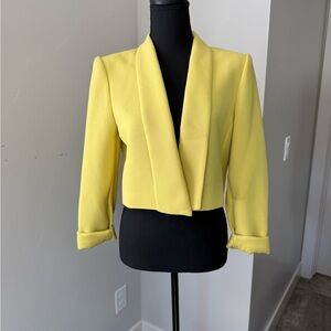 Yellow Women's Cropped Blazer